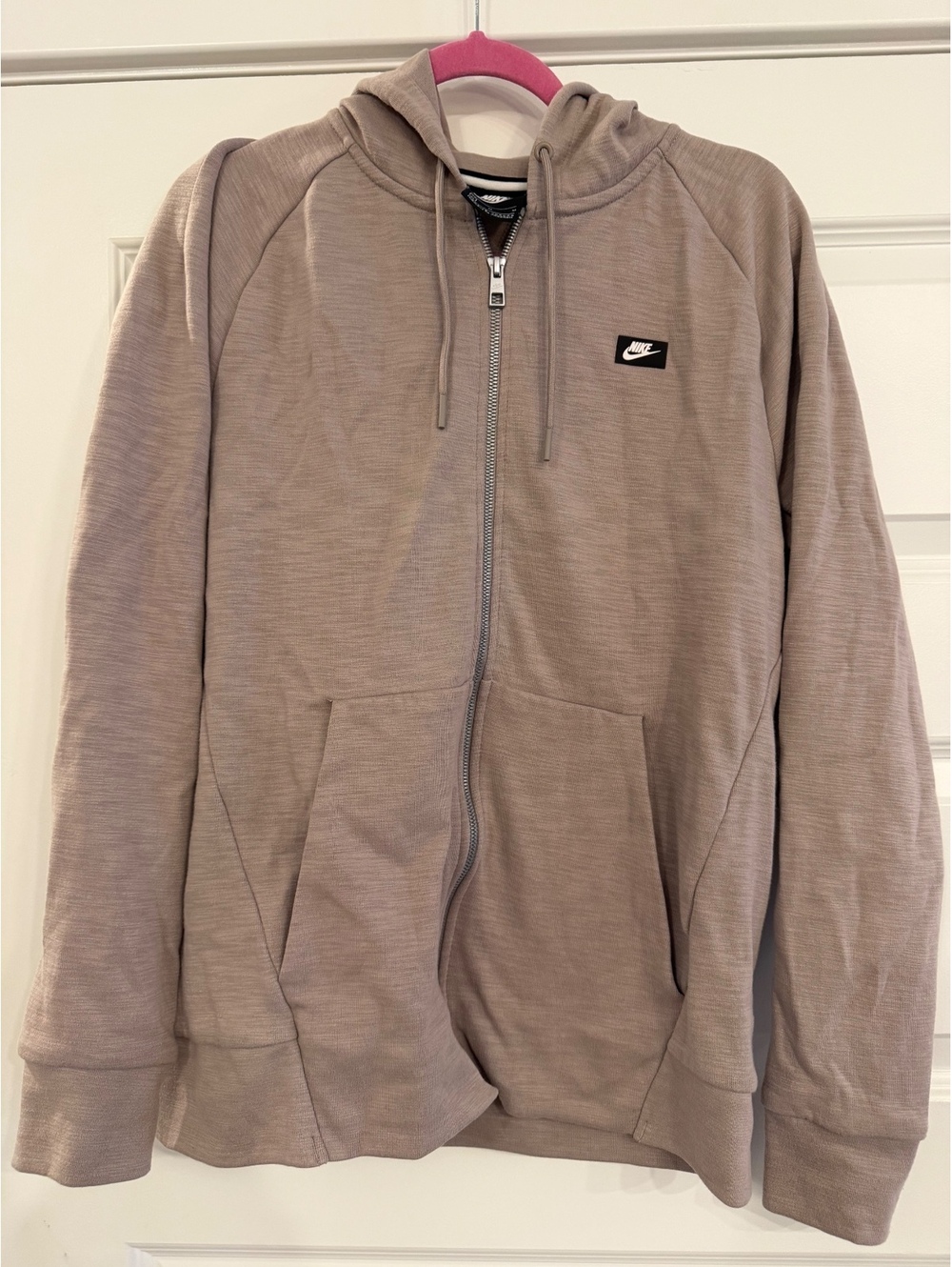 Nike Men's Sportswear Optic Full-ZIP Hoodie Beige/Khaki Size Medium Unisex